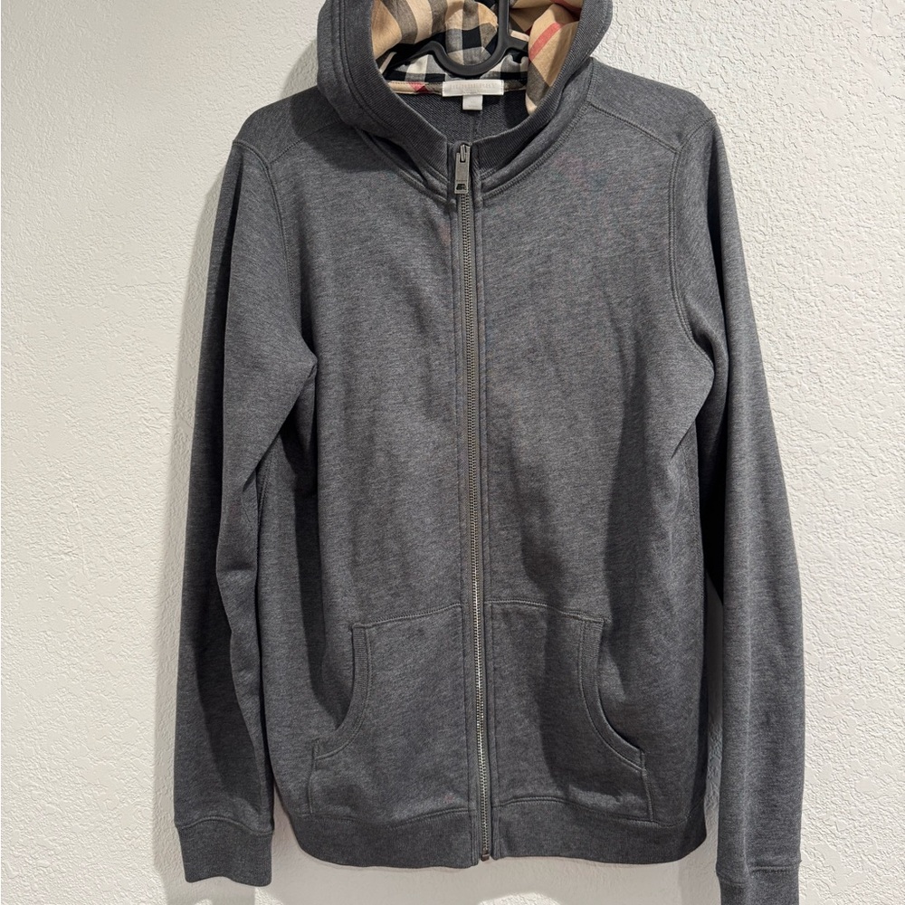 Burberry Dark Gray Zip-Up Men's Sweater